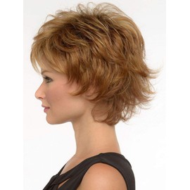 Envy Wigs Alyssa Wig Color 56 MEDIUM GREY 4" Short Layered Shag Bangs Spiky Synthetic Lightweight Wavy Capless Eaton Bundle MaxWigs Hairloss Booklet