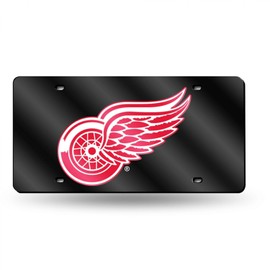 Rico Detroit Red Wings Deluxe Mirrored Laser Cut License Plate