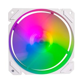 Balam Rush Ventilador Gamer EOLOX BLAZE EX70W 120mm ARGB Diseño Cuadrado Rainbow 1200RPM Blanco 3 Pin BR-938051