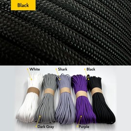 EdcX Paracord 4mm, 35+ Solid Colors (10m, 15m, 30m, 50m, 100m, 300m) | Ideal for Crafting, DIY, Camping, Survival, Outdoor | 100% Nylon Rope 4mm | Tactical Cord 550 Type III (Black, 100 m)