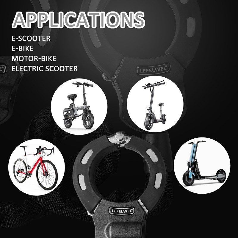 Electric Scooter Locks Anti Theft，Bike Chain Lock with Bag，Best Lock