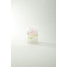 CC Home Furnishings 6.5" Clear Floral Printed Square Flower Hand Blown Glass Vase