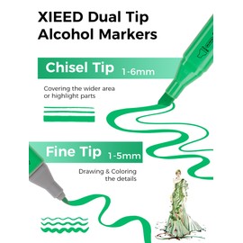 XIEED 168 Colors Coloring Markers for Artists Coloring Books No Bleeding Water-based Dual Tips Fineliner & Brush Drawing Pens Art Pens for Artists & Adults