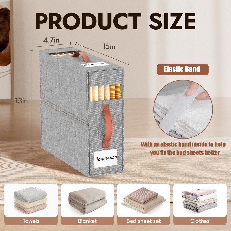 Joymeezo 6 Pack Bed Sheet Organizers and Storage(King &Queen Size)