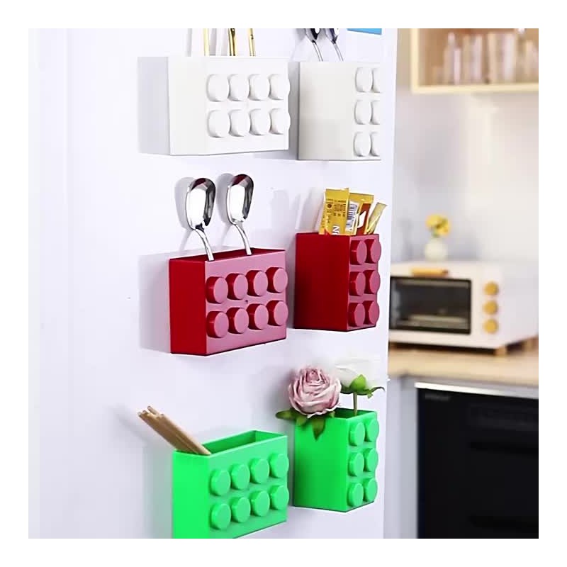 Magnetic Refrigerator Storage Box – Fridge Organizer With Hooks, Magnetic