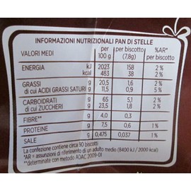 Mulino Bianco: "Pan di Stelle" biscuit with cocoa , hazelnuts and many magical starlets of icing - 12.34 Oz (350g) Pack of 4 [ Italian Import ]