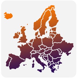 FINGERINSPIRE Europe Map Stencil 30 x 30 cm Hollowed Great Britain Germany France Italy Spain Map Stencil Europe Travel Place Maps Craft Stencil for Photo Album, Wall, Paper