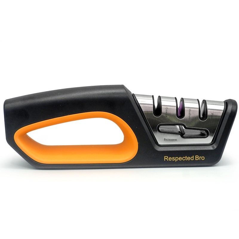 RESPECTED BRO 4-in-1 Knife and Scissors Sharpener, Premium Kitchen Knife