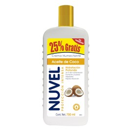 Nuvel Crema Corporal Hidratante con Aceite de Coco, 750 ml | Hidratación Profunda para Cuidado Facial y Corporal | Crema Humectante para Piel Seca o Grasa