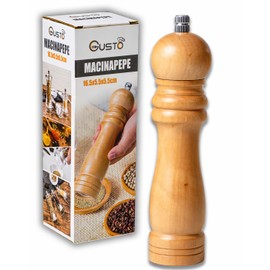 IPEA Macinapepe Manuale in Legno per Pepe, Peperoncino e Sale - [ DESIGN CLASSICO ] - Macina Pepe Classico da Cucina con Smerigliatrice in Metallo per Macinare Spezie, Cumino, Sesamo, Paprika