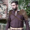 EHRBGK Men's Medieval Retro Shoulder Armour Adjustable Shoulder Armour PU