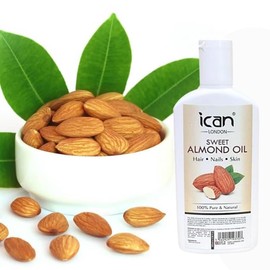 ican London Pure & Natural Sweet Almond Oil For Hair, Skin & Nails 100ml