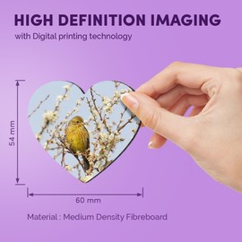 1x Heart MDF Magnet 6cm - Yellowhammer Bird Nature Wildlife - Fridge Locker Office Whiteboard Toolbox #52550