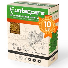 Funtacfarm 10LB Dried Black Soldier Fly Larvae for Chickens, High Protein Chicken Feed Superior to Meal Worms for Wild Birds & Chicken Treats for Laying Hens