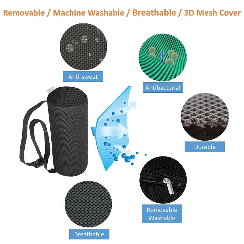 LitoTree Memory Foam Lumbar Support Pillow with Washable Ventilate Mesh
