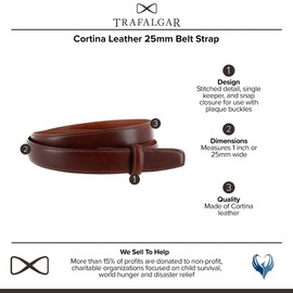 Trafalgar - Correa para cinturón de 1 pulgada para hombre, Miel de arce, 34