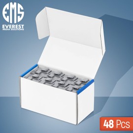 Everest Media Solutions RJ45 CAT6 Keystone Coupler in Gray - 48-Pack - Female to Female Ethernet Keystone Jack for Standard Wall Plates & Patch Panels - UTP Inline RJ45 Coupler Extender
