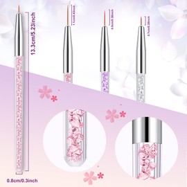 12 Pieces Makeup Brush Art Fine Point Eyeliner Brush Cosmetic Gel Graphic Eyeliner Applicator for Wet Powder Liquid Gel