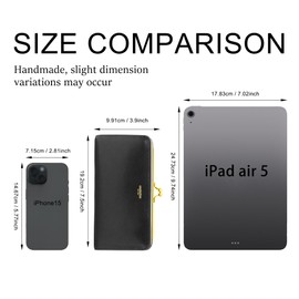 Cockatoo Large Wallet for Women, Nappa Leather Bifold Ladies Purse with Kiss-Lock Coin Pocket and ID Window, Lime Gray, One Size, Fashion Multifunction