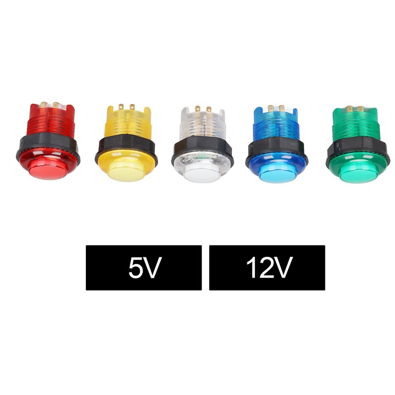 Dpofirs 5 Pcs Push Buttons, 28mm Push Button DIY Fighting