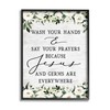 Stupell Industries Wash Hands Say Prayers Jesus Germs Everywhere Phrase
