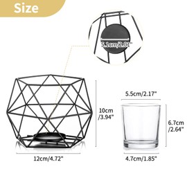 NUPTIO Candle Holder Tealight Holders - 6 Pcs Black Candle Holders for Tea Light & Pillar Candles with Votive Glass Candleholders Geometric Table Decor for Wedding Party Centerpieces Birthday Gifts