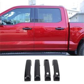 ERIDANUS for 2021 2022 2023 2024 Ford F150 Exterior Door Handle Deocr Cover Trim Bezels with Smart Keyhole (Glossy Black) ABS 4 PCS