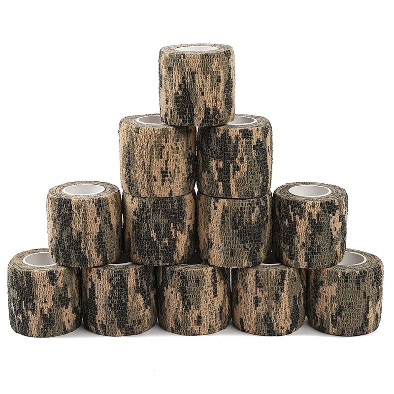 12 Pack Self Adhesive Bandage Wrap, Camouflage Cohesive Tape (Light