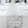 Fowecelt Table Runner Silver Glitter - Table Cloth Table Cover