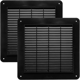 Vent Systems 10" x 10" Inch Black - Pack of 2 Air Return Vent Cover - Air Vent Grille - Register Grill Cover - Screen Mesh - Wall Vent Cover/Louvered Vent for HVAC Vent, Home - Air Vent Covers