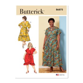 Butterick B6873RR Plus Size Dress RR (18W-20W-22W-24W)