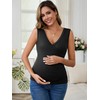 MARI GABRIEL Womens 2 Pack Crossover Ruched Maternity Sleeveless Basic