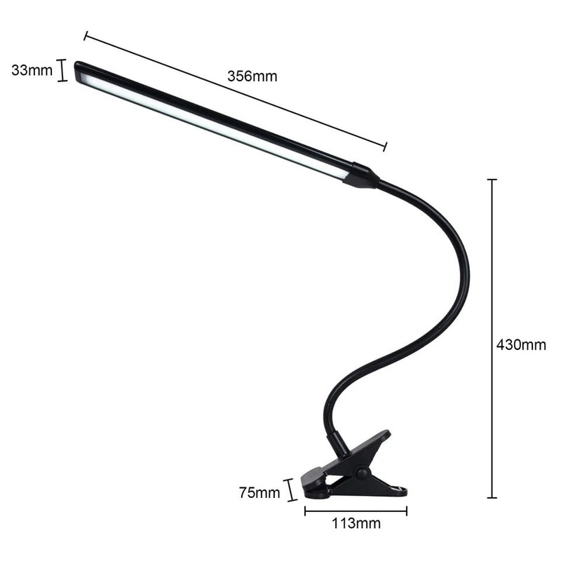 Clip on Desk Lamp LED Reading Night Light USB Clamp