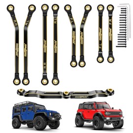 Hobbypark Brass High Clearance Links Set & Full Clearance Steering Link Steering Rod Tie for TRX4M Upgrades Parts, Replacement of 9742R Suspension Link