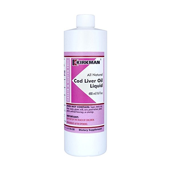 Kirkman Cod Liver Oil Liquid - Unflavored 16oz.