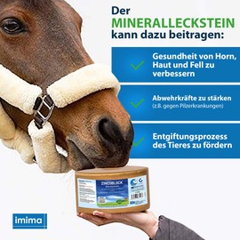imima Zincoblock Set 2 x 3 kg - Mineral Lickstone Horse with Zinc, Iron, Cobalt and Selenium - Horse Lickstones with Mediterranean Salt - Supplementary Food Mineral Food Lickstones Salt Licks