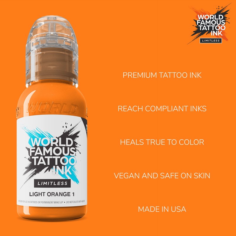 World Famous Tattoo Ink Limitless - Light Orange 1 -