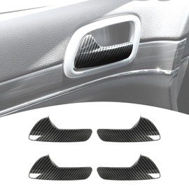 PDKLIN for Grand Cherokee Carbon Fiber Inner Door Handle Bowl Trim Cover Kit for 2011-2020 Jeep Grand Cherokee Carbon Fiber Interior Accessories 4pcs
