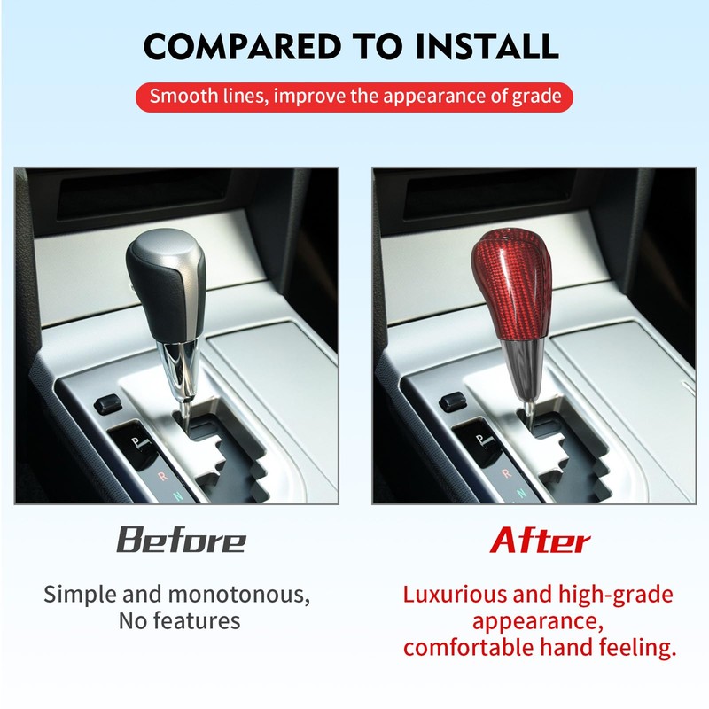 BLAKAYA Compatible with Carbon Fiber Gear Shift Knob Head Cover