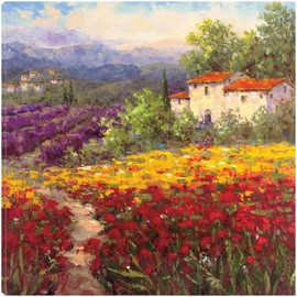 Fine Art Canvas Fleur du Pays II Canvas Wall Decor by Artist Hulsey for Living Room, Bedroom, Bathroom, Kitchen, Office, Bar, Dining & Guest Room - Ready to Hang - 32 in x 32 in