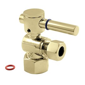 Elements of Design CC43102DL Concord Decorative Quarter Turn Valve with 1/2-Inch IPS Inlet and 3/8-Inch OD, Lever Handle, Polished Brass