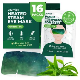 Heated Eye Mask For Dry Eyes - 16pcs Self Heating Steam Eye Mask - Warm Compress For Eyes - Warming & Ready To Use For Sleep & Relaxation - On-The-Go Warm Eye Compress For Dry Eyes Travel Essentials