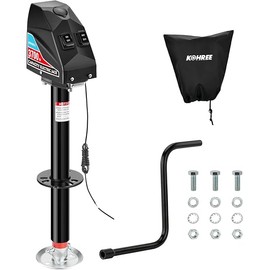 Kohree Electric Trailer Jack 3700lbs, Heavy Duty RV Electric Power Tongue Jack Max 4000lbs for Travel Trailer A-Frame Camper, with Manual Crank Handle & Weatherproof Cover, 22" Lift, 12V DC Black