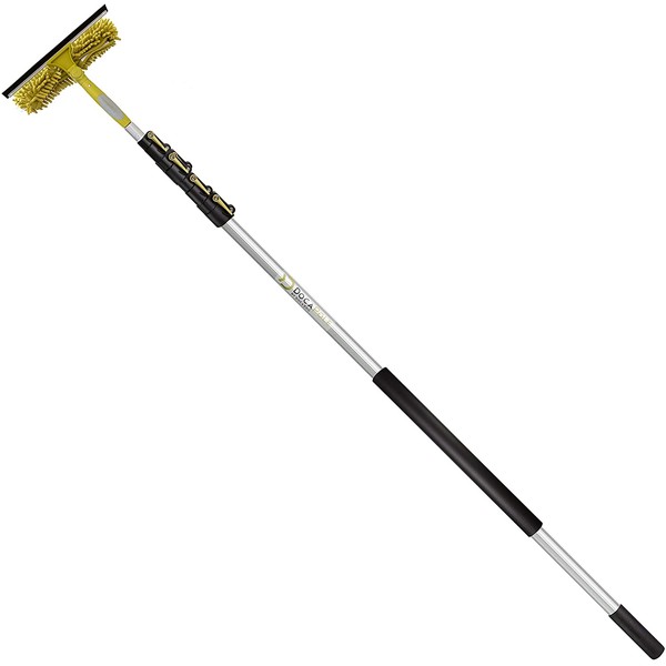 DocaPole 6-24 Foot Extension Pole + Squeegee & Window Washer Combo // Telescopic Pole for Window Cleaning // Includes 3 Sizes of Squeegee Blades // Extension Pole for Cleaning Windows