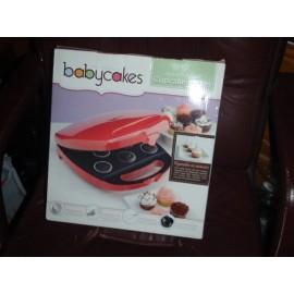 Babycakes Cupcake Maker Non Stick Coating Baby Cakes Red NEW W/ACCESSORIES