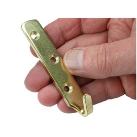 SISI UK® 4 x Heavy Duty Brass Plated J Hooks 3 Hole 80mm - Hold up to 35KG (Each Hook) inc Screws & Rawplugs