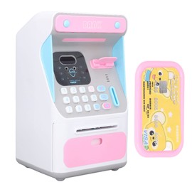 Large Capacity Bank, Face Recognition Kids ATM, Automatic Banknote Reel Money Bank Machine for Kids, Made of Plastic, with Password Safe, for Good Habits