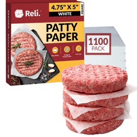 Reli. Hamburger Patty Paper (1100 Pack) (4.75" x 5" Square) | Wax Paper Squares | Food Grade Patty & Parchment Non-Stick Sheets for Burger Press, Deli, Butcher Meat, Resturant-Grade