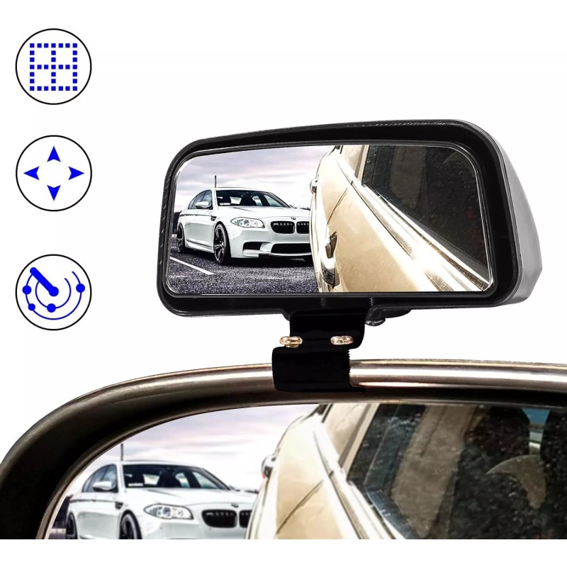 ACP Blind Spot Mirror Auto 360° Wide Angle Adjustable Rear