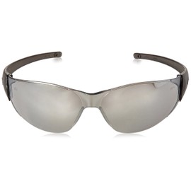 MCR Safety CK117 Checkmate Polycarbonate Silver Mirror Lens Safety Glasses with Non-Slip Bayonet Temple Sleeve